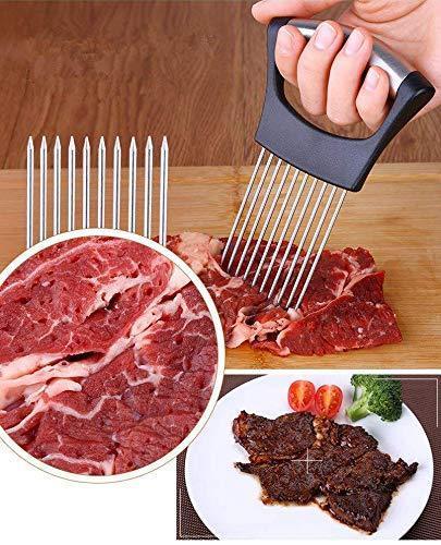 HanleyDepot Onion Slicer Holder Stainless Steel, Vegetable Holder for Slicing