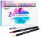 Watercolor Real Brush Pens Set, 24 Vibrant Markers with 1 Refillable Water Brush Pen for Artists and Beginner,Calligraphy Lettering Coloring Hand Writing Sketching by Aen Art
