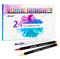 Watercolor Real Brush Pens Set, 24 Vibrant Markers with 1 Refillable Water Brush Pen for Artists and Beginner, Flexible Brushes Tip for Calligraphy Lettering Coloring Hand Writing Sketching