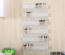 TQVAI 5 Tier Wall Mount Spice Rack Organizer Kitchen Spice Storage Shelf - Made of Sturdy Punching Net, White