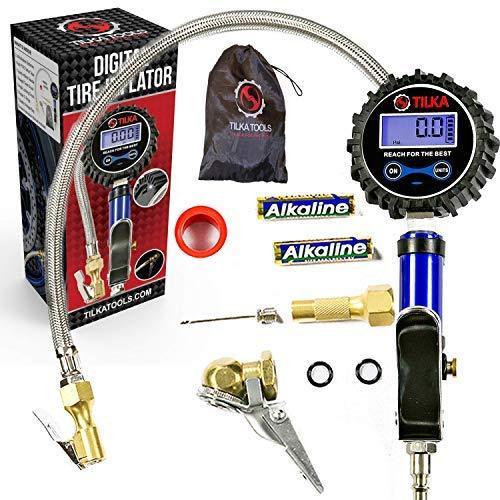 TILKA TOOLS Digital Tire Inflator with Pressure Gauge - Air Compressor Accessories -White LED Light - Great Gifts of Air Tools and Accessories - Quality Auto Mechanic Tools for Men and Women 200 PSI