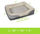 Niubya Large Orthopedic Dog Bed, Waterproof Memory Foam Pet Bed with Removable Washable Cover, Free Chewy Toy and Bath Brush, Great for Large Dogs and Cats, Grey, 38x28 Inches