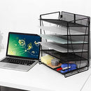Veesun Desk Organizer,Desktop File Organizer, Letter Paper Tray Holder,6-Tier,Black