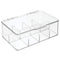 mDesign Stackable Plastic Tea Bag Holder Storage Bin Box for Kitchen Cabinets, Countertops, Pantry - Organizer Holds Beverage Bags, Cups, Pods, Packets, Condiment Accessories - Clear