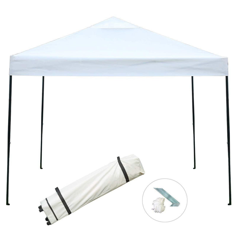 Sunnyglade 10'x10' Pop-up Canopy Tent Commercial Instant Tents Market Stall Portable Shade Instant Folding Canopy with Roller Bag (Blue and White)