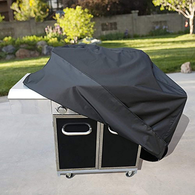SunPatio BBQ Grill Cover 55 Inch, Outdoor Heavy Duty Waterproof Barbecue Gas Grill Cover, UV and Fade Resistant, All Weather Protection for Weber Char-Broil Nexgrill Grills and More, Black