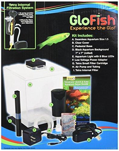 GloFish Aquarium Kit w/ Hood, LED Lights and Whisper Filter