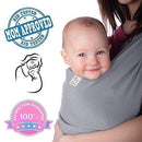 MoM-me Baby Wrap - Baby Carrier - 4 in 1 Multi-Use - Nursing Cover - Postpartum Belt - Baby Sling - Soft Infant Carrier - Perfect for Baby Showers - Neutral Grey for Girls and Boys