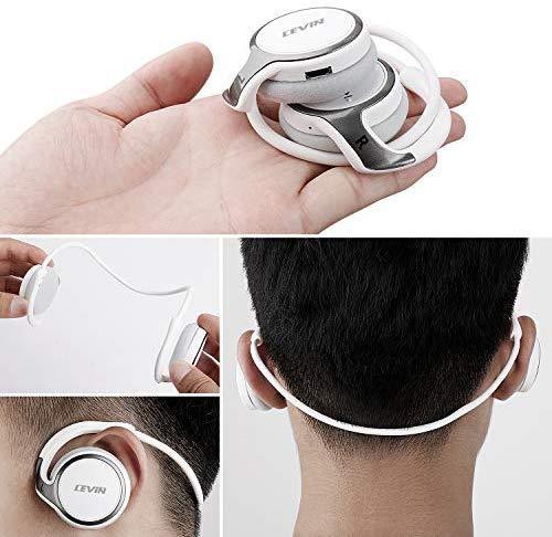 Small Bluetooth Headphones Behind The Head, Sports Wireless Headset with Built in Microphone and Crystal-Clear Sound, Fold-able and Carried in The Purse, and 12-Hour Battery Life, Blue