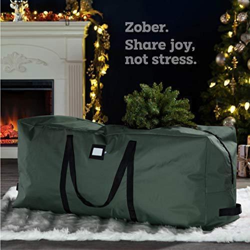 Premium Large Christmas Tree Storage Bag - Fits Up to 9 ft. Tall Artificial Disassembled Trees, Durable Handles & Sleek Dual Zipper by ZOBER