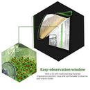 Amagabeli 48"x48"x80" Mylar Hydroponic Grow Tent for Indoor Plant Growing 4x4 with Observation Window Removable Floor Tray Reflective Adjustable Rope Hangers Tool Bag Room Box 4 by 4 Indoors Grow Kit