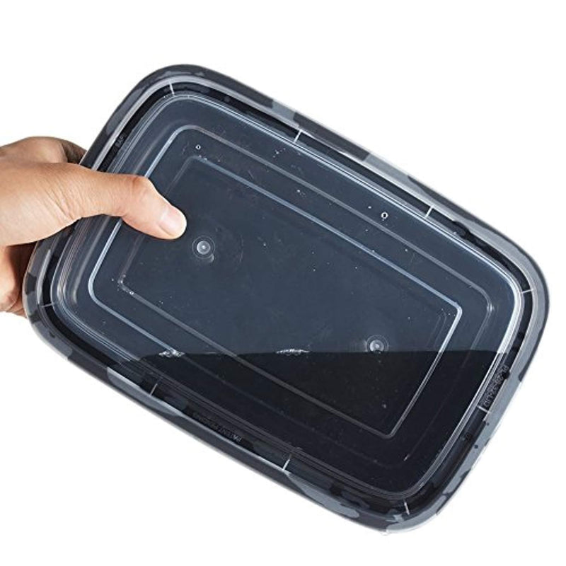 NutriBox [20 Value Pack] single one compartment 20 OZ Meal Prep Plastic Food Storage Containers - BPA Free Reusable Lunch Bento Box - Microwave, Dishwasher and Freezer Safe - For School Work or Trips