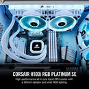 Corsair Hydro Series, H100i RGB PLATINUM SE, 240mm Radiator, Dual LL120 RGB PWM Fans