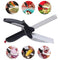 Food chopper, built-in cutting board - fast and easy to cut food scissors for kitchen and picnic - vegetable slicer