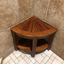 Teak Shower Bench, Teak Shower Stool, 18" Teak Wood Bath Spa Shower Stool Corner Bench Stool, All Teak Wood Corner Seat Shower Bench/Stool,Assembly Required