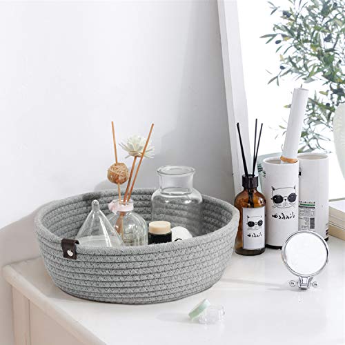 Goodpick 3pack Small Basket - Woven Jute Storage Basket for Kitchen Corner Basket for Snack Storage Cute Basket for CosmetiHome Storage Baskets for Shelves Gift Baskets, Hemp