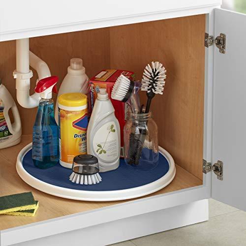 Copco 255-0186 Non-Skid Pantry Cabinet Lazy Susan Turntable, 18-Inch, White/Gray