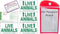 DryFur Live Animal Label Set of 5 Stickers w/Pet Passport Pouch RED