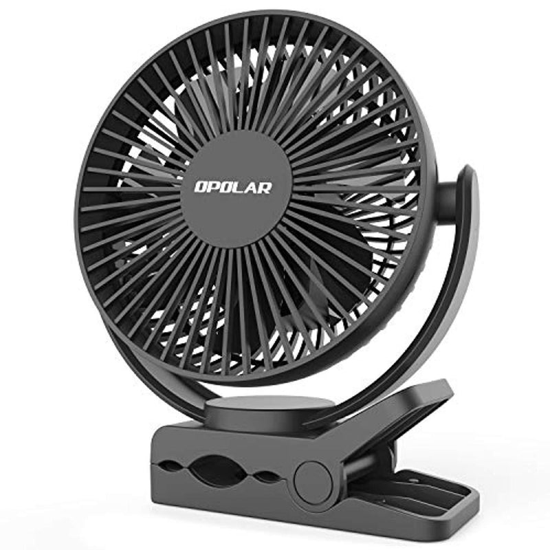 OPOLAR Clip Fan, 6700mAh Rechargeable Battery for Hurricane, USB or Battery Powered, Clip & Desk Electric Fan 2 in 1, Portable Small Handheld Fans, Quite for Office, Golf Cart, Car, Baby Stroller