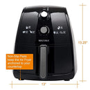 Secura 4 Liter, 4.2 Qt, Extra Large Capacity 1500 Watt Electric Hot Air Fryer and additional accessories; Recipes,Toaster rack and Skewers