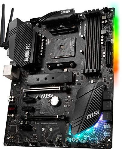 MSI Performance Gaming AMD Ryzen 1st and 2nd Gen AM4 M.2 USB 3 DDR4 HDMI Display Port WiFi Crossfire ATX Motherboard (B450 Gaming PRO Carbon AC)