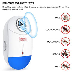 [2018 NEW]Ultrasonic Pest Repeller - Electronic Mouse Repellent & Mosquito Repellent Plug in Pest Control - Bug Repellent for Mice,Rat,Bug,Flea,Roach,Ant,Fly - No More Mouse Traps,Sprayers & Oils