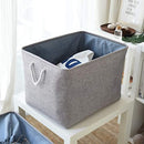 TheWarmHome Foldable Jumbo Fabric Storage Bins Grey Basket for Gifts Empty (18.9×15×11.8 inch)