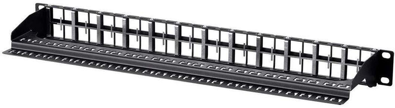 Monoprice Blank Keystone UTP Patch Panel - 48 Ports, Networking, 1U, with Wire Support Bar