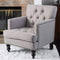 Great Deal Furniture Tufted Club Chair, Decorative Accent Chair with Studded Details - Pewter