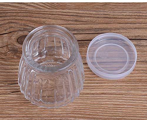 Encheng 4 oz Clear Glass Jars With Lids,Glass Yogurt Container With Caps(PE),Replacement Glass Pudding Jars Yogurt Jars,Clear Glass Containers For Milk,Ramekin,Jams,Jelly,Mousse 20 Pack