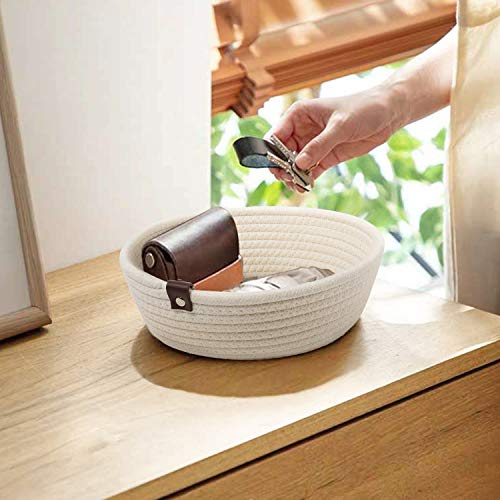 Goodpick 3pack Small Basket - Woven Jute Storage Basket for Kitchen Corner Basket for Snack Storage Cute Basket for CosmetiHome Storage Baskets for Shelves Gift Baskets, Hemp