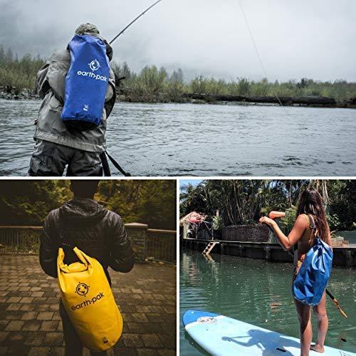 Earth Pak -Waterproof Dry Bag - Roll Top Dry Compression Sack Keeps Gear Dry for Kayaking, Beach, Rafting, Boating, Hiking, Camping and Fishing with Waterproof Phone Case