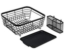 Denozer Kitchen Sink Dish Drainer Rack with Drainboard and Utensils Basket, Black