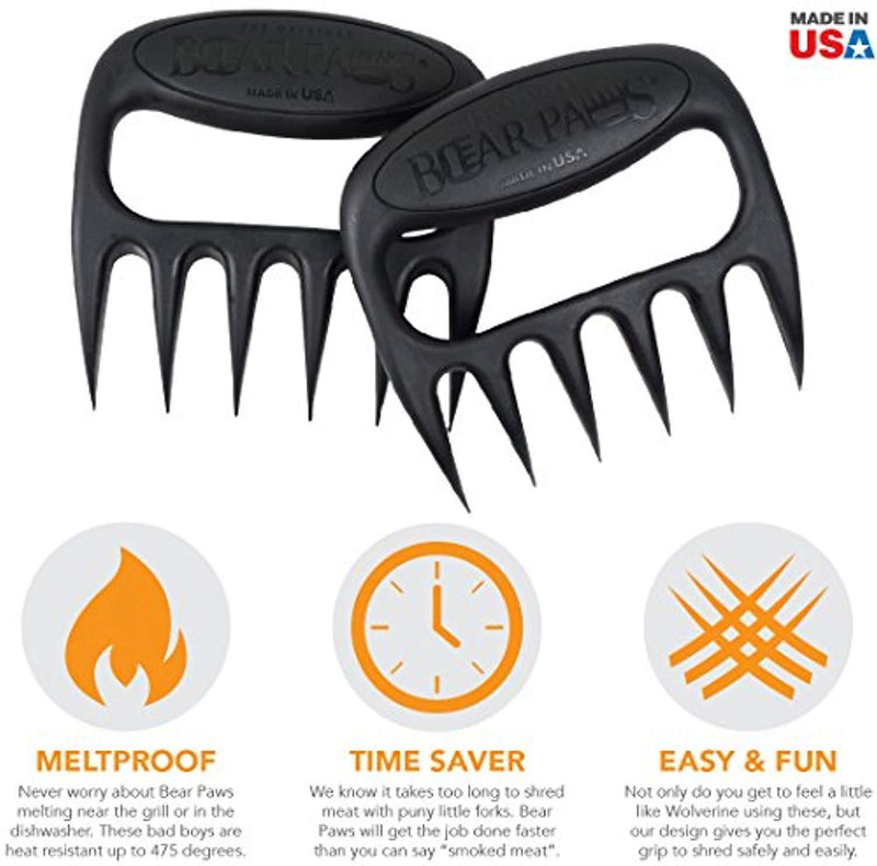 The Original Bear Paws Shredder Claws - Easily Lift, Handle, Shred, and Cut Meats - Essential for BBQ Pros - Ultra-Sharp Blades and Heat Resistant Nylon by Bear Paw Products