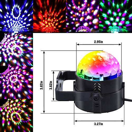 Luditek Partylights Discoball 360 °Rotatable Discolights Sound Activated Remote Control Dj Lighting [Newest 2020]7 Color Patternes+3 Lightning Mode+6 Colours for All Parties, Wedding, DJ and More