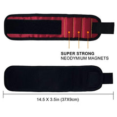 Magnetic Wristband with Strong Magnets for Holding Screws, Nails, Scissors, and Small Tools（Red)