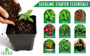 GREEN MORE 48 pcs Plastic Nursery Pot for Plants 2.75" Square x 3.25" Seed Starting/Transplant Plant Containers for Tomatoes Basil Peppers Mint with 48 Label Markers and Drain Holes for Germination with Ebook