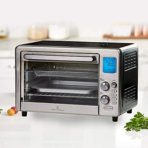 Septree Lagasse Power Air Fryer 360 Max XL Family Sized Better Than Convection Ovens Replaces a Hot Air Fryer Oven, Toaster Oven, Rotisserie, Bake, Broil, Slow Cook, Pizza, Dehydrator & More. Emeril Cookbook. Stainless Steel. (MAX 15.6” 19.7” x 13”)