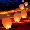 Grand Patio 50 PCS || White flying Chinese Paper Lanterns Sky Fire Fly Candle Lamp for Wish Wedding || White color || Make a wish and release into the sky || by ★★★ Royal ♛ Shop ★★★