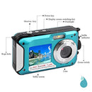 Waterproof Digital Camera 1080P Full HD Underwater Camera 24 MP Video Recorder Selfie Dual Screen DV Recording Waterproof Camera