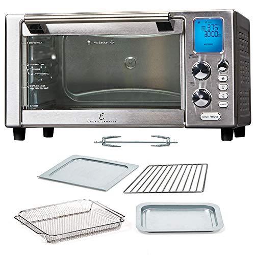 Septree Lagasse Power Air Fryer 360 Max XL Family Sized Better Than Convection Ovens Replaces a Hot Air Fryer Oven, Toaster Oven, Rotisserie, Bake, Broil, Slow Cook, Pizza, Dehydrator & More. Emeril Cookbook. Stainless Steel. (MAX 15.6” 19.7” x 13”)