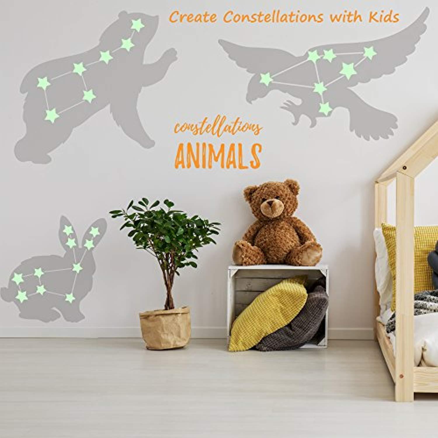 MAFOX Glow in The Dark Stars for Ceiling or Wall Stickers - Glowing Wall Decals Stickers Room Decor Kit - Galaxy Glow Star Set and Solar System Decal for Kids Bedroom Decoration