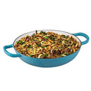 Enameled Cast Iron Casserole Braiser - Pan with Cover, 3.8-Quart, Marine Blue