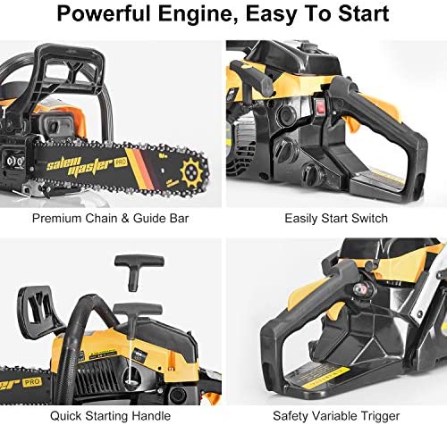 SALEM MASTER 4216H 42CC 2-Cycle Gas Powered Chainsaw, 14-Inch Chainsaw, Handheld Cordless Petrol Gasoline Chain Saw for Farm, Garden and Ranch