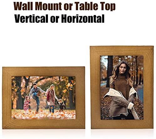 AIFUSI Solid Wood Picture Frame, 8X11.5 Photo Frame with Mat 4A Letter Size Decorative Poster Document Frame Desktop Tabletop Display/Wall Mount - 1 Pack