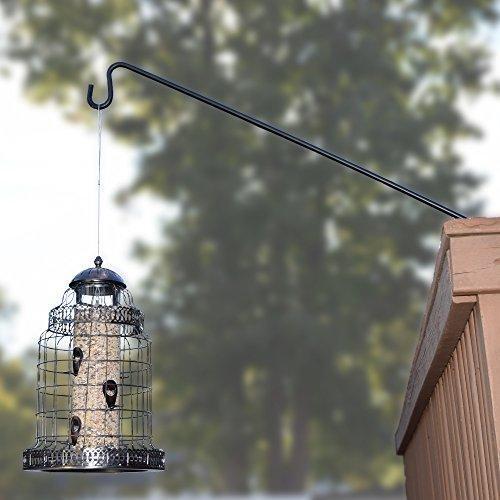 Gray Bunny GB-6819 Heavy Duty Deck Hook, 37 Inch Pole, 2 Inch Non-Slip Clamp, with 360 Degree Swivel, for Bird Feeders, Planters, Suet Baskets, Lanterns, Wind Chimes and More