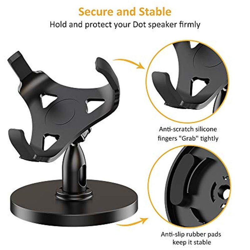 Table Holder for 3rd Generation, 360° Adjustable Stand Bracket Mount with Rubber Protection for Home Speaker, A Clever Accessory Improves Sound Visibility & Appearance