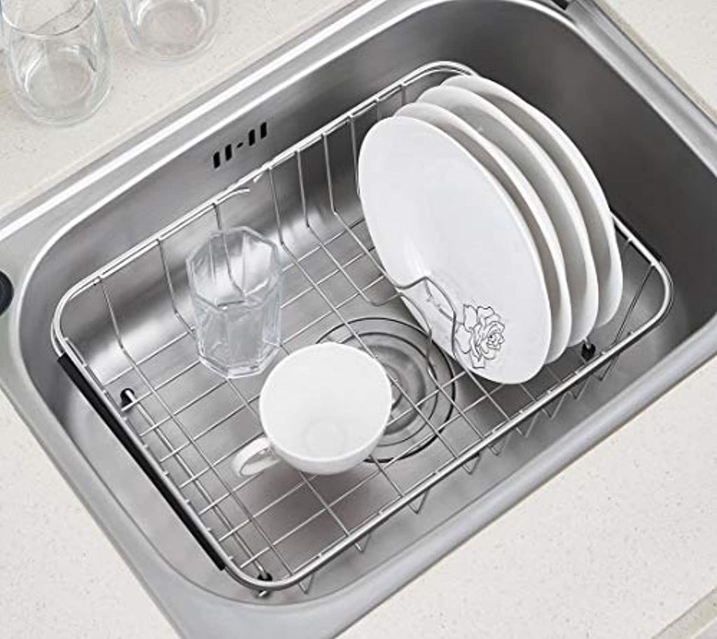 Kesol Expandable Dish Drying Rack, 304 Stainless Steel Over Sink