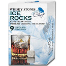 Whiskey Stones drink accessories Reusable Ice Cubes Whiskey or all drinks Whiskey Rocks Set of 9 Soapstone stones whiskey gifts Whiskey Rocks-Long lasting w/velvet bag bar accessories sipping stones