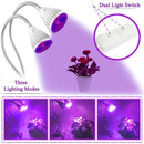 Grow Light for Indoor Plant - Grow Lamp Dual Head Growing Lights Adjustable Gooseneck Full Spectrum LED 10W hydroponic Bulb for House Plants, Seedling, Blooming Fruiting, Office [2018 Upgraded]